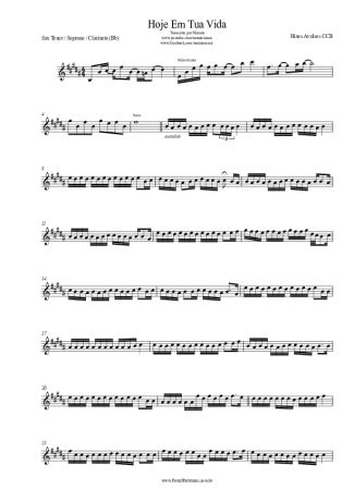 Hinário CCB Hoje Em Tua Vida score for Tenor Saxophone Soprano (Bb)