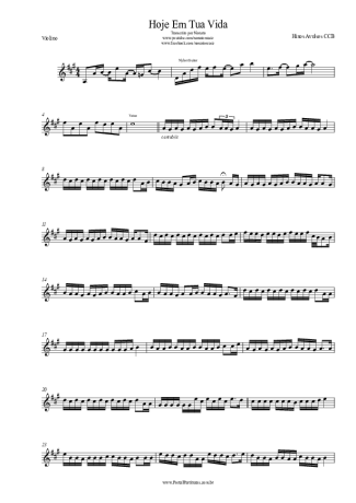 Hinário CCB Hoje Em Tua Vida score for Violin