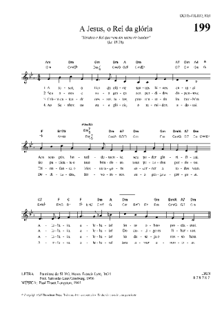 Hinário Para o Culto Cristão A Jesus O Rei Da Glória score for Keyboard