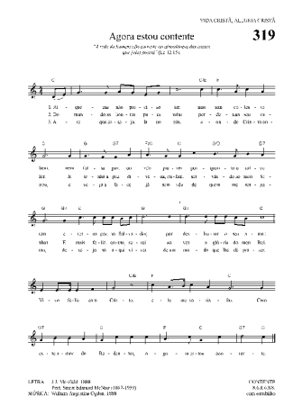 Hinário Para o Culto Cristão Agora Estou Contente score for Keyboard