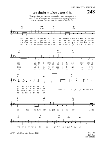 Hinário Para o Culto Cristão Ao Findar O Labor Desta Vida score for Keyboard
