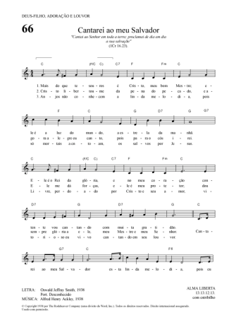 Hinário Para o Culto Cristão Cantarei Ao Meu Salvador score for Keyboard