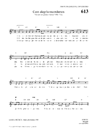 Hinário Para o Culto Cristão Com Alegria Recordamos score for Keyboard