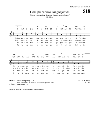 Hinário Para o Culto Cristão Com Prazer Nos Congregamos score for Keyboard