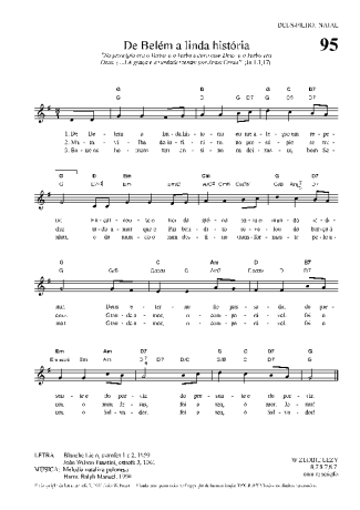 Hinário Para o Culto Cristão De Belém A Linda História score for Keyboard