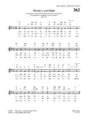 Hinário Para o Culto Cristão Desejo A Santidade score for Keyboard