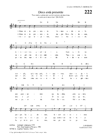 Hinário Para o Culto Cristão Deus Está Presente score for Keyboard