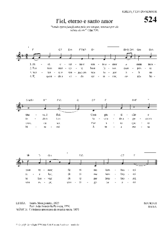 Hinário Para o Culto Cristão Fiel Eterno E Santo Amor score for Keyboard