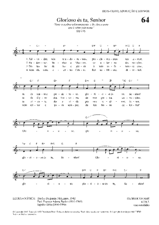 Hinário Para o Culto Cristão Glorioso és Tu Senhor score for Keyboard