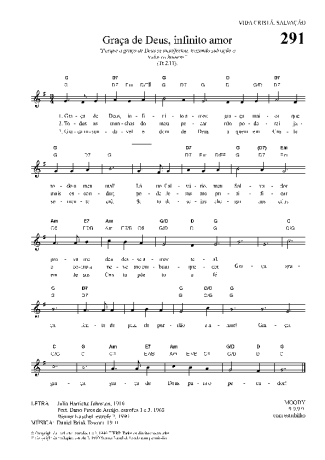 Hinário Para o Culto Cristão Graça De Deus Infinito Amor score for Keyboard