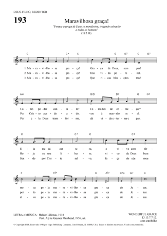 Hinário Para o Culto Cristão Maravilhosa Graça score for Keyboard