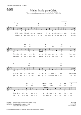 Hinário Para o Culto Cristão Minha Pátria Para Cristo score for Keyboard