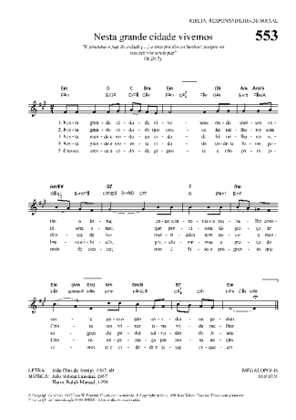 Hinário Para o Culto Cristão Nesta Grande Cidade Vivemos score for Keyboard