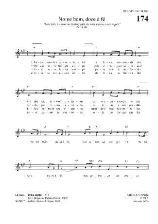 Hinário Para o Culto Cristão Nome Bom Doce à Fé score for Keyboard