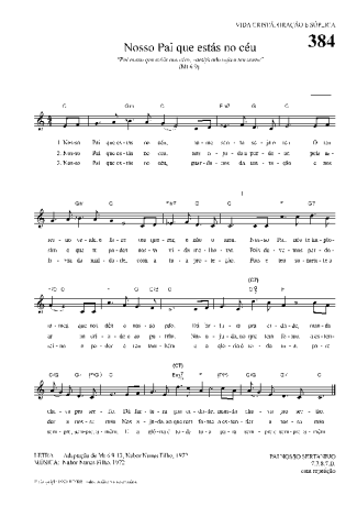 Hinário Para o Culto Cristão Nosso Pai Que Estás No Céu score for Keyboard