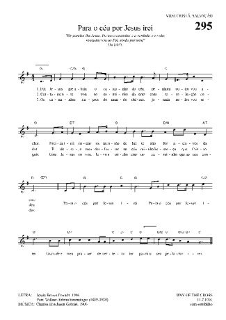 Hinário Para o Culto Cristão Para O Céu Por Jesus Irei score for Keyboard