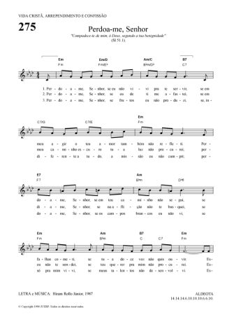 Hinário Para o Culto Cristão Perdoa-me Senhor score for Keyboard