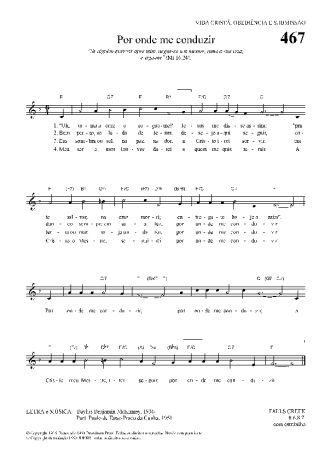 Hinário Para o Culto Cristão Por Onde Me Conduzir score for Keyboard