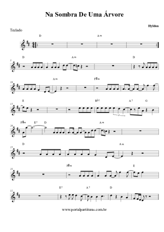 Hyldon Na Sombra De Uma Árvore score for Keyboard