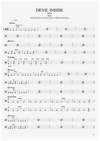 INXS  score for Drums
