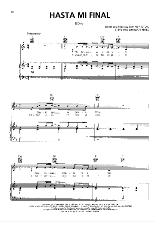 Il Divo  score for Piano