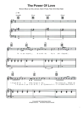 Il Divo The Power Of Love score for Piano