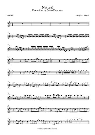 Imagine Dragons  score for Clarinet (C)