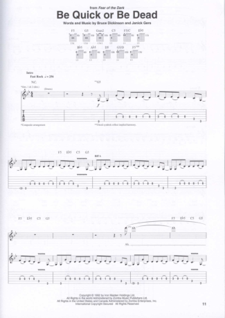 Iron Maiden Be Quick Or Be Dead score for Guitar