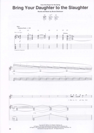 Iron Maiden  score for Guitar