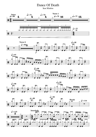 Iron Maiden  score for Drums