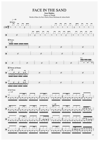 Iron Maiden Face In The Sand score for Drums