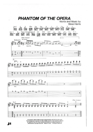 Iron Maiden  score for Guitar