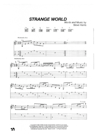 Iron Maiden  score for Guitar