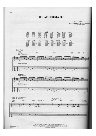 Iron Maiden The Aftermath score for Guitar