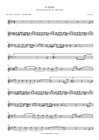 Ivan Lins A Noite score for Tenor Saxophone Soprano (Bb)
