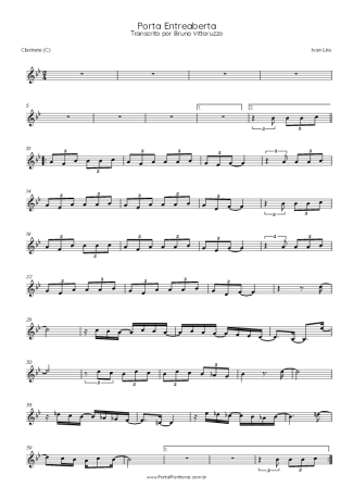 Ivan Lins Porta Entreaberta score for Clarinet (C)