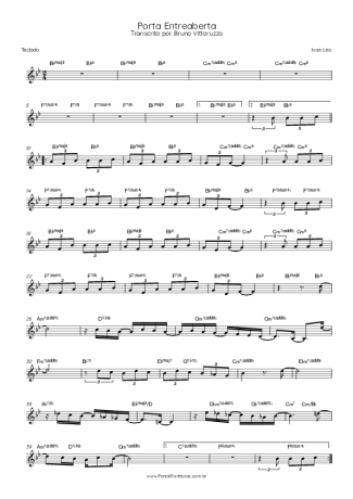 Ivan Lins Porta Entreaberta score for Keyboard