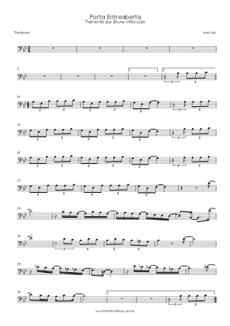 Ivan Lins Porta Entreaberta score for Trombone