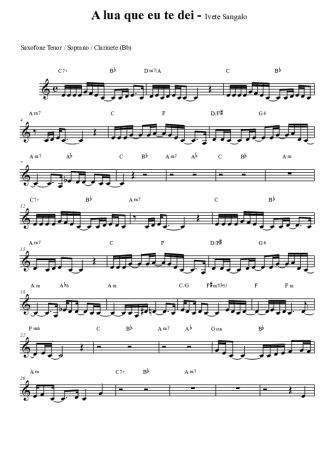 Ivete Sangalo  score for Clarinet (Bb)