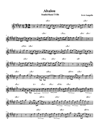 Ivete Sangalo Abalou score for Tenor Saxophone Soprano (Bb)