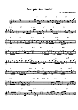 Ivete Sangalo Não Precisa Mudar score for Tenor Saxophone Soprano (Bb)
