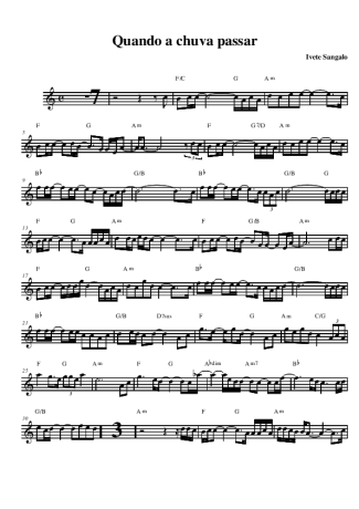 Ivete Sangalo Quando a Chuva Passar score for Saxofone Alto (Eb)