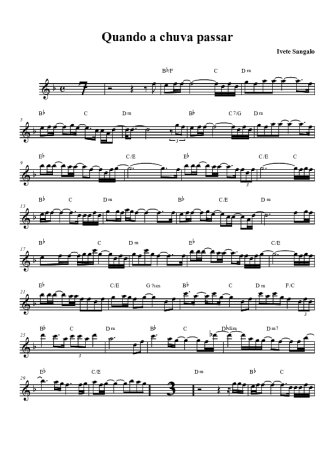 Ivete Sangalo Quando a Chuva Passar score for Tenor Saxophone Soprano (Bb)