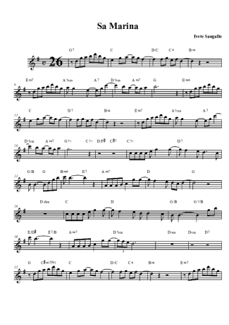 Ivete Sangalo Sá Marina score for Tenor Saxophone Soprano (Bb)