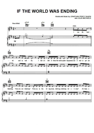 JP Saxe  score for Piano