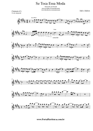 Jads e Jadson  score for Clarinet (C)