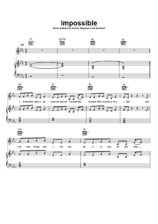 James Arthur  score for Piano