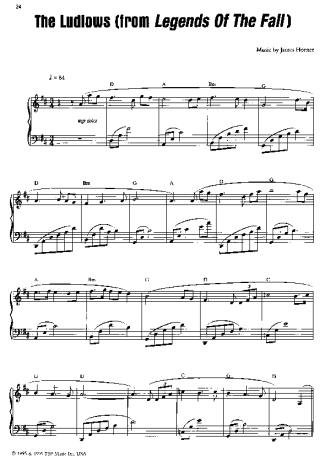 James Horner  score for Piano