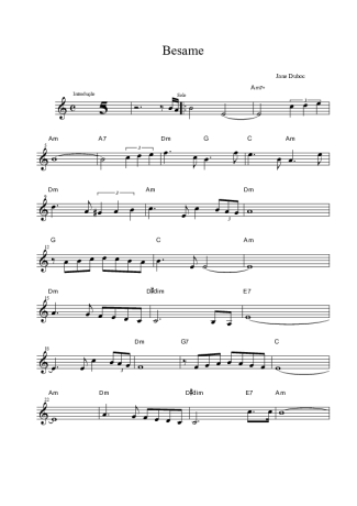 Jane Duboc Besame score for Clarinet (Bb)