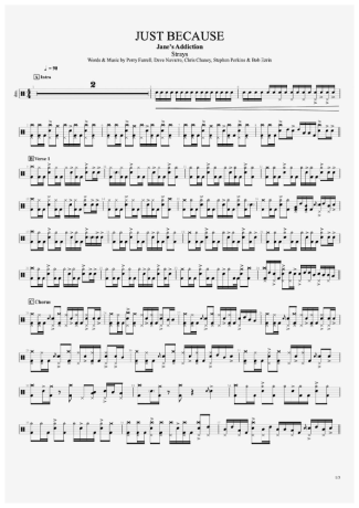 Jane´s Addiction Just Because score for Drums